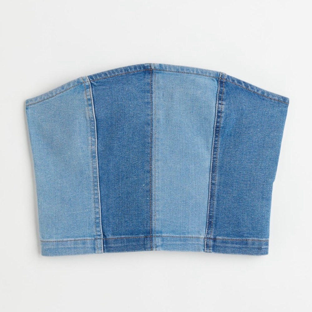 SOLD H&M Twill Bandeau Top (Denim)